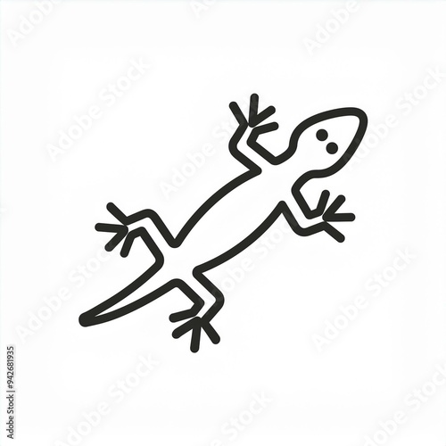 gecko black icon isolated on white