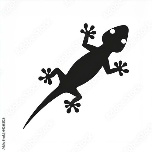 gecko black icon isolated on white