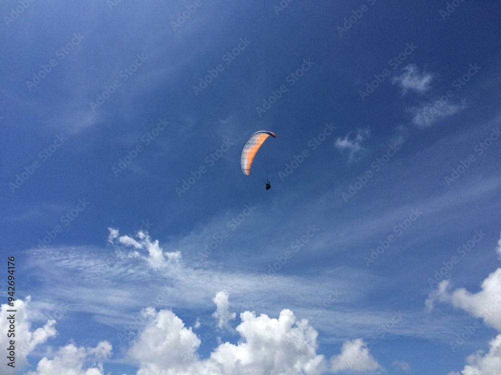 paragliding in the sky