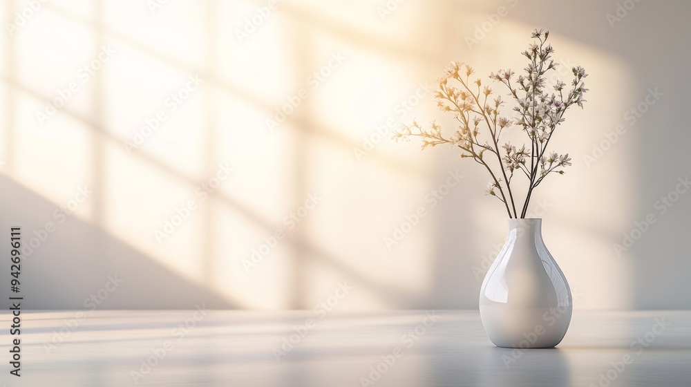 A delicate vase, suspended mid-air, always just out of reach, representing the endless pursuit of unattainable desires, set in a minimalist, ethereal space