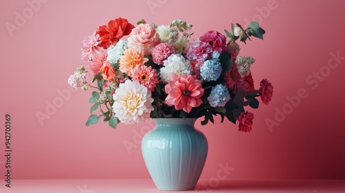 Wallpaper Mural A vase filled with colorful, mismatched flowers, representing diversity and acceptance Torontodigital.ca