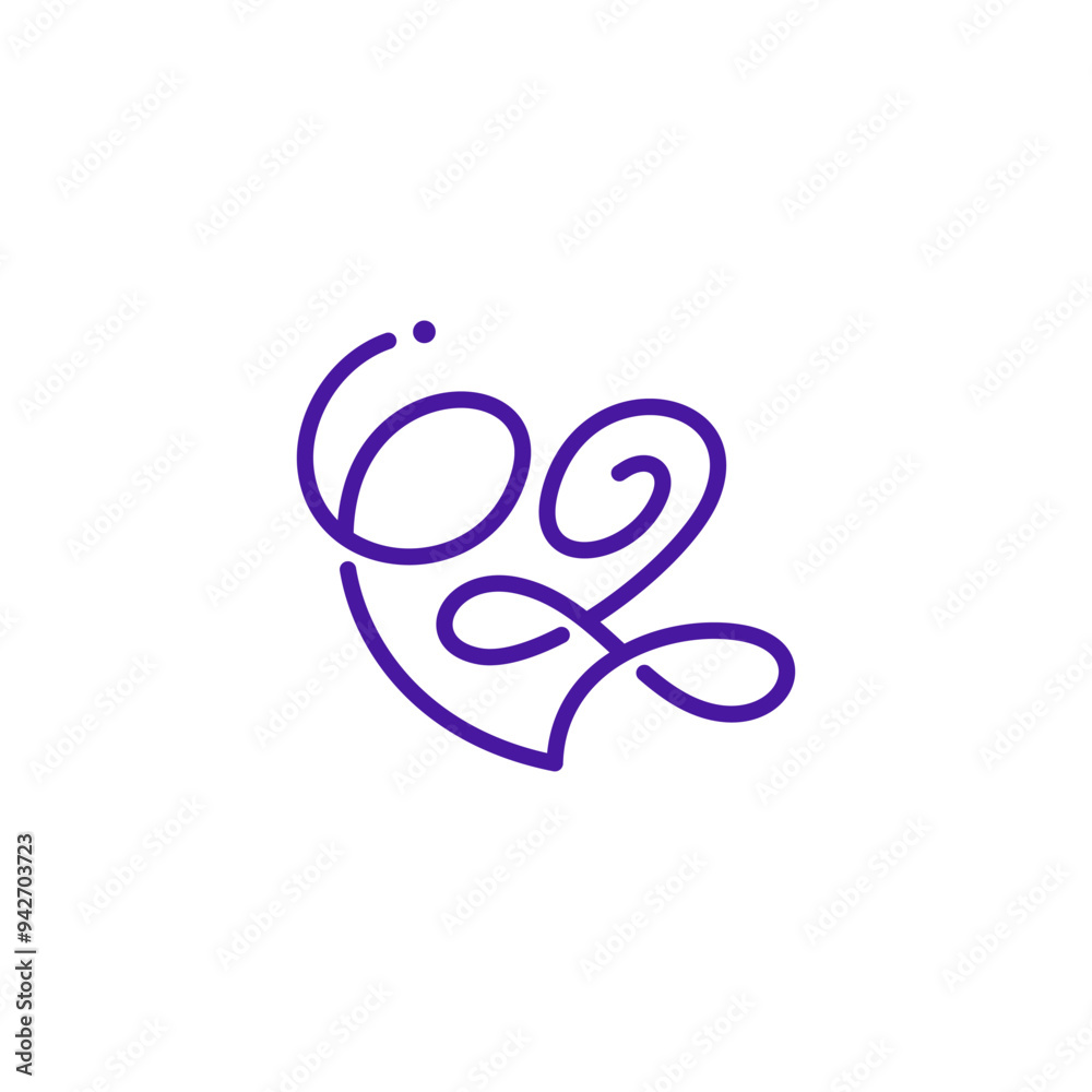 Heart Love Shape with PL Monogram in Script Monoline Logo Design Vector Heart Love Shape with PL Monogram in Script Monoline Logo Design Vector