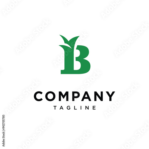 Letter B Lawn Grass logo icon vector