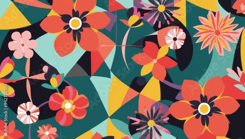 Wallpaper Mural pattern with flowers Torontodigital.ca