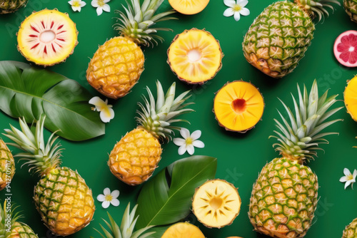 seamless pattern with pineapple