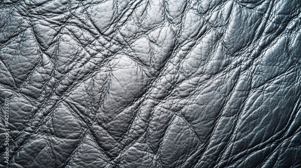 Natural, genuine gray leather texture close up, macro. Structure of glossy leatherette, artifical skin surface with embossing pattern. Natural, genuine gray leather texture close up, macro. Structure of glossy leatherette, artifical skin surface with embossing pattern.