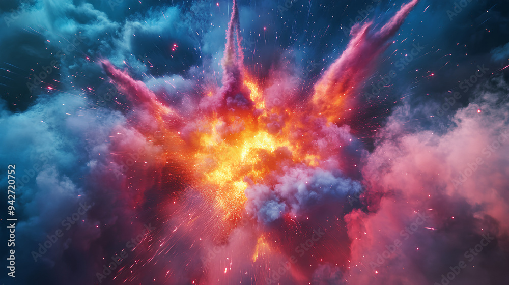 Explosion effects, Rainbow neon fire explosion and Realistic smoke Explosion effects, Rainbow neon fire explosion and Realistic smoke
