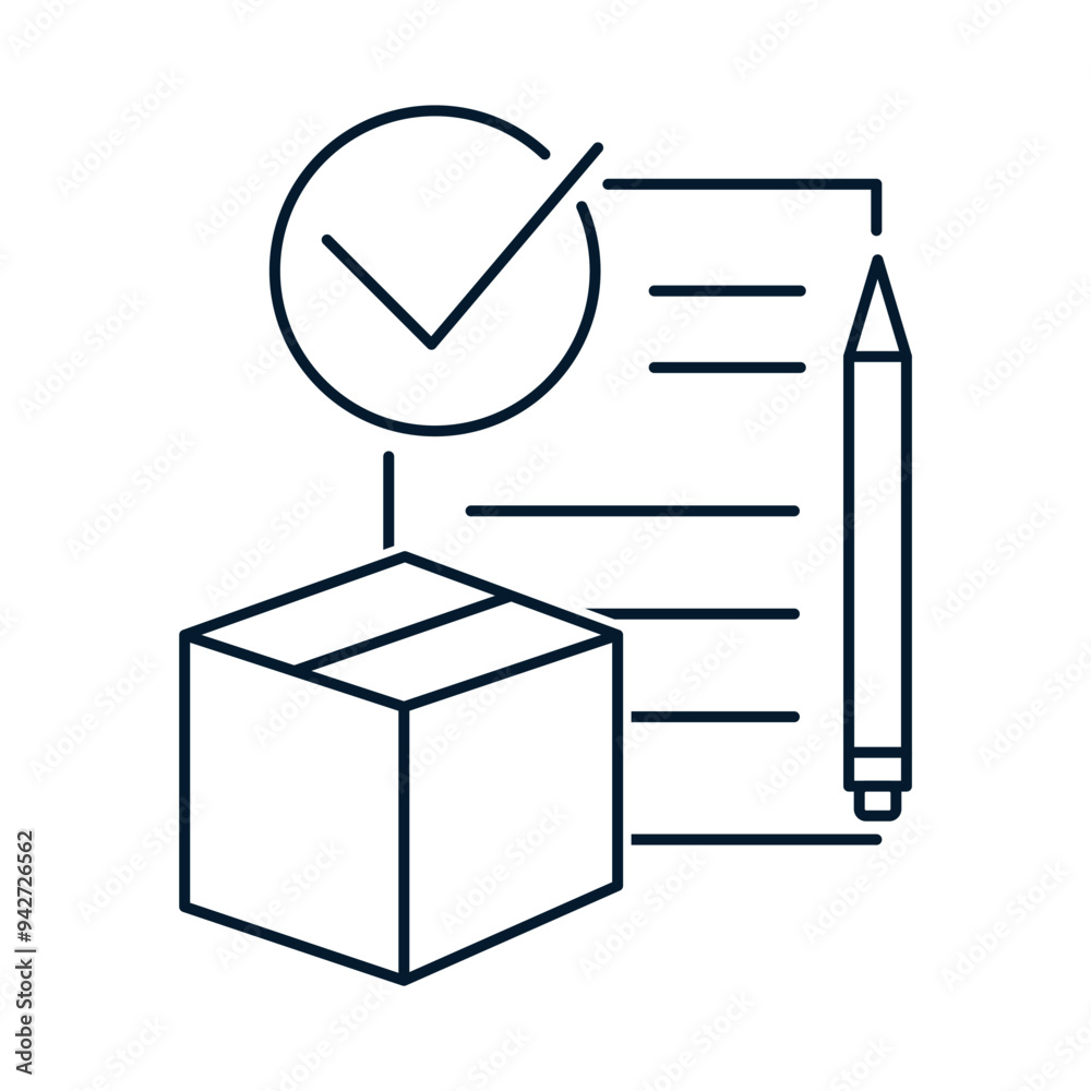 Delivery report concept. Vector linear icon isolated on white background. Delivery report concept. Vector linear icon isolated on white background.