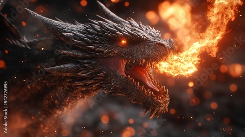 A magical dragon from a fantasy world