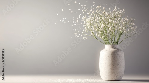 A modern vase, flowers placed inside instantly withering, petals scatter around the base, a visual metaphor for the brevity of beauty