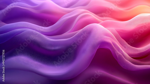 Abstract 3D Background with Wavy Purple and Pink Gradient