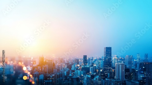 Wallpaper Mural Twilight Urban Skyline with Modern Skyscrapers and City Lights Torontodigital.ca