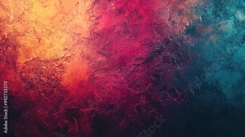 Wallpaper Mural Vibrant Gradient Abstract with Rich Red, Yellow, and Teal Tones Torontodigital.ca