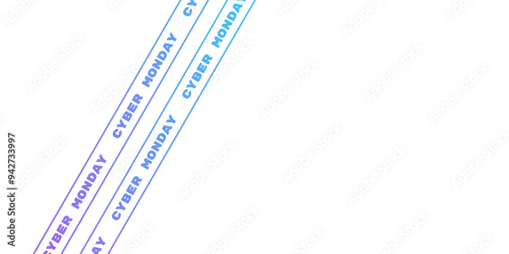 Cyber ​​Monday ribbon on transparent background. Crossed ribbons. Vector for Cyber ​​Monday promotion.