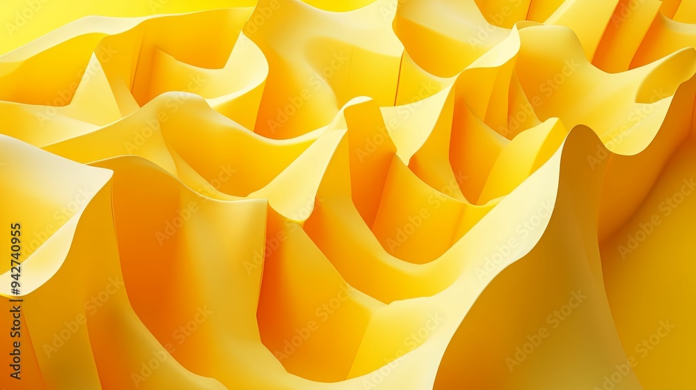 Abstract folded paper effect. Bright colorful yellow background. Maze made of paper. 3d rendering Abstract folded paper effect. Bright colorful yellow background. Maze made of paper. 3d rendering