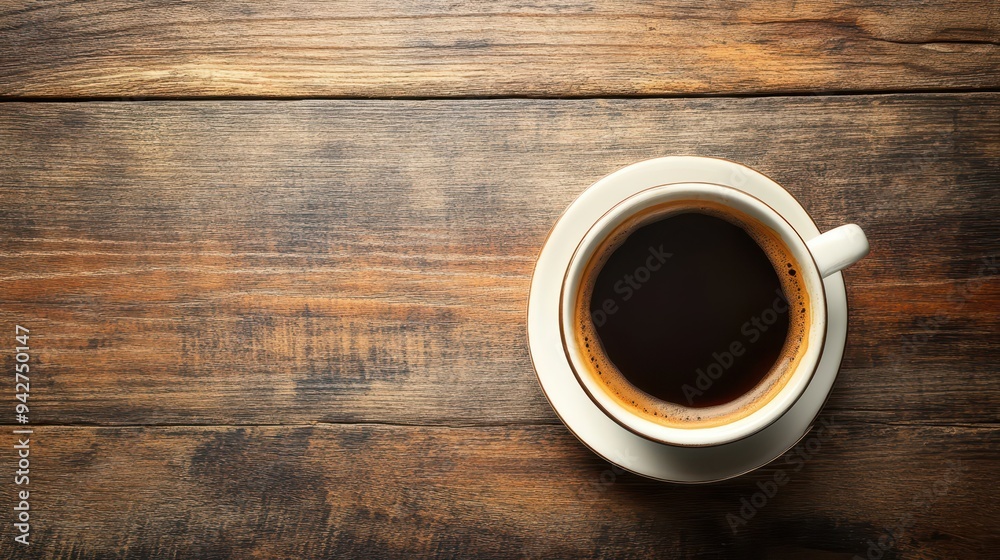 Aromatic Coffee Moment on Rustic Wooden Table Aromatic Coffee Moment on Rustic Wooden Table