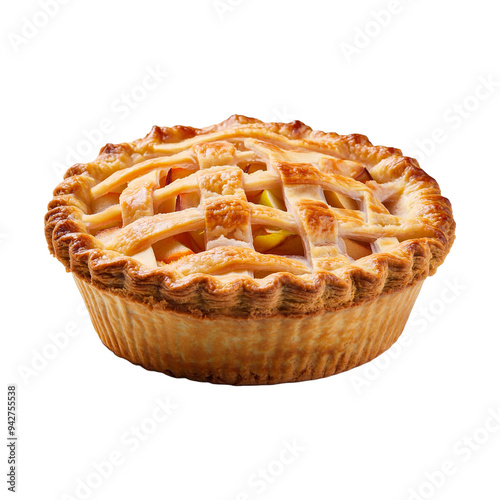 apple pie isolated on white background photo