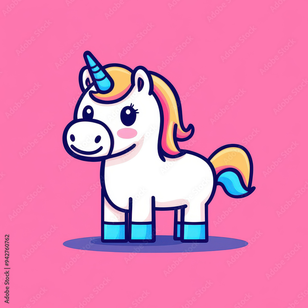 A cute and happy chibi unicorn icon, featuring a playful doodle design in vibrant pink, perfect for a whimsical touch. A cute and happy chibi unicorn icon, featuring a playful doodle design in vibrant pink, perfect for a whimsical touch.