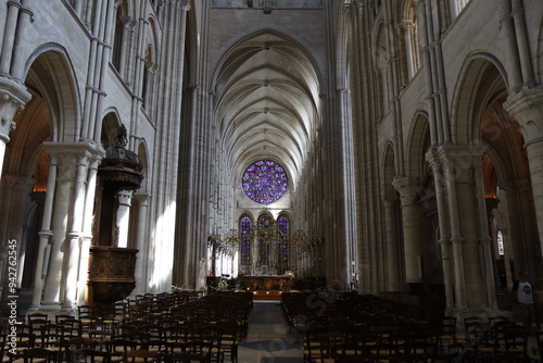 La cathédrale Notre Dame de Laon, cathédrale gothique, ville de Laon, département de l'Aisne, France