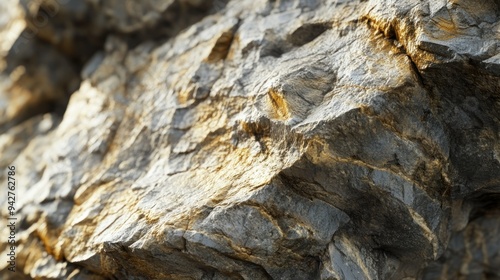 Close-up of a Rugged, Textured Rock Formation