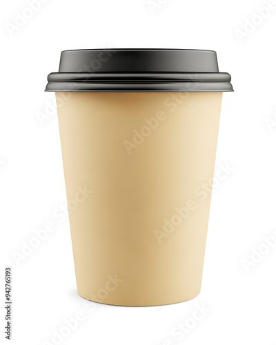 Paper cup coffee take away mockup isolated on white background 