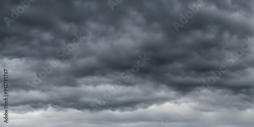Dramatic autumn sky, stormy clouds in dark sky, vector background	
