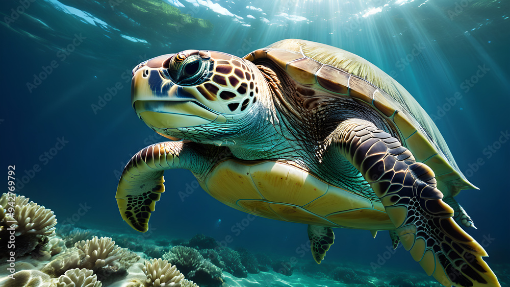 Fototapeta premium turtle in the sea