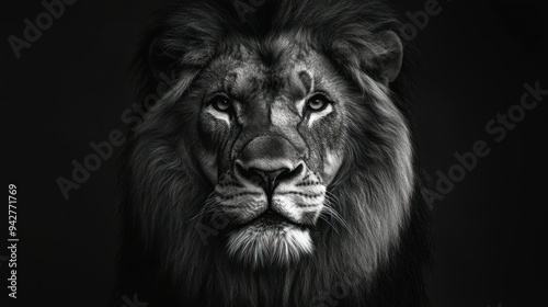 Wallpaper Mural Close-up Portrait of a Lion's Face with Intense Gaze Torontodigital.ca