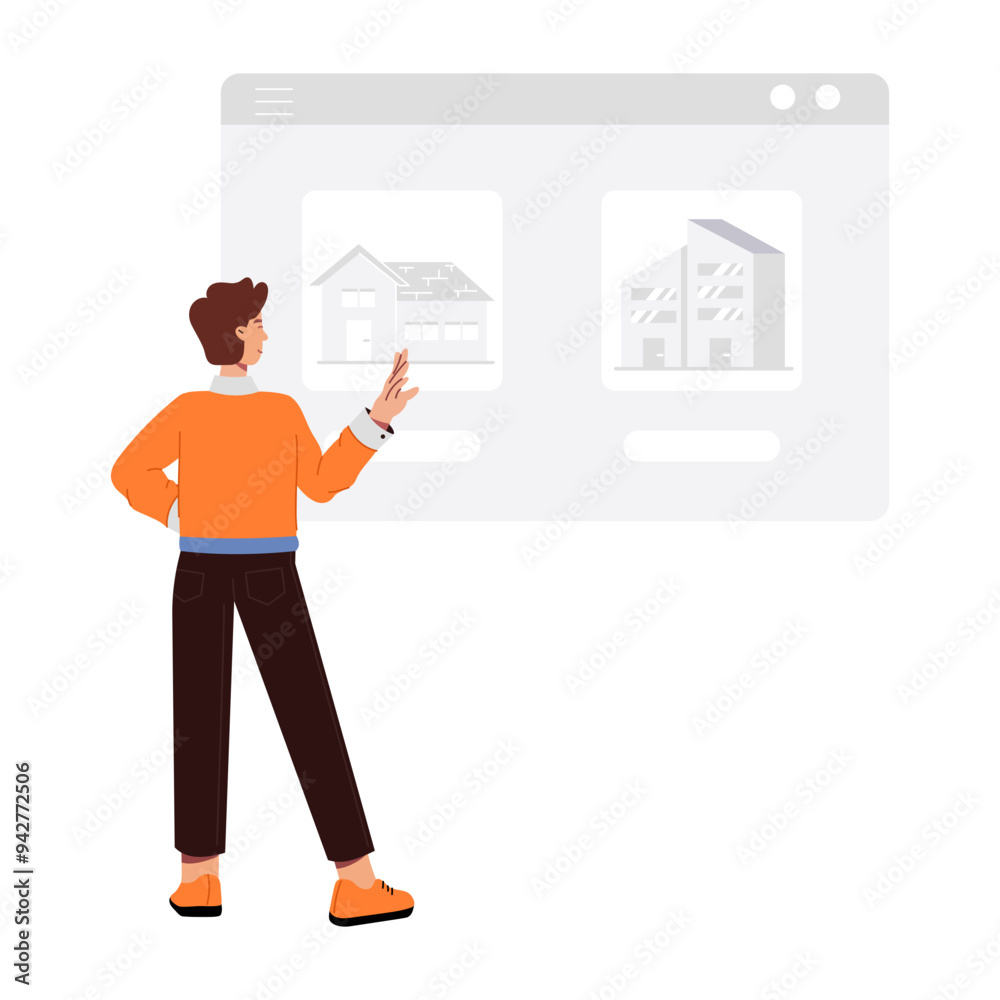 Property website illustration in flat style
Property website illustration in flat style