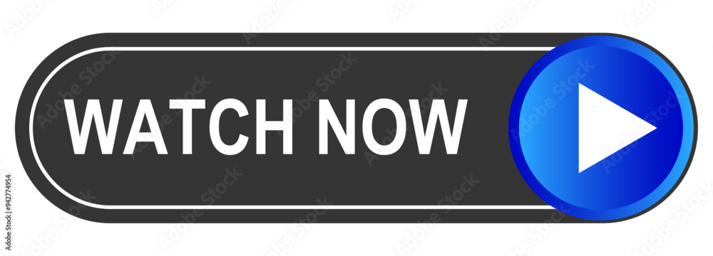 Watch Now Web UI Button for Apps and Websites, Vector Illustration Watch Now Web UI Button for Apps and Websites, Vector Illustration