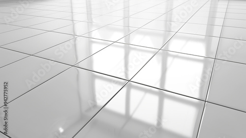 White Tile Floor Background