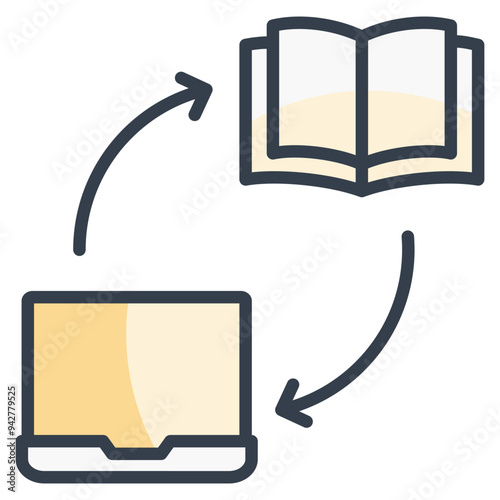 Blended Learning  Icon Element For Design