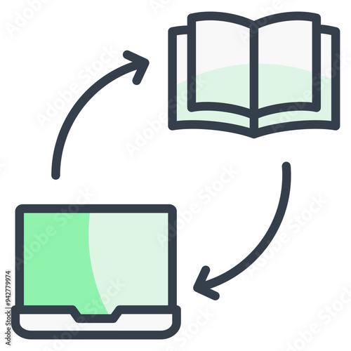 Blended Learning  Icon Element For Design