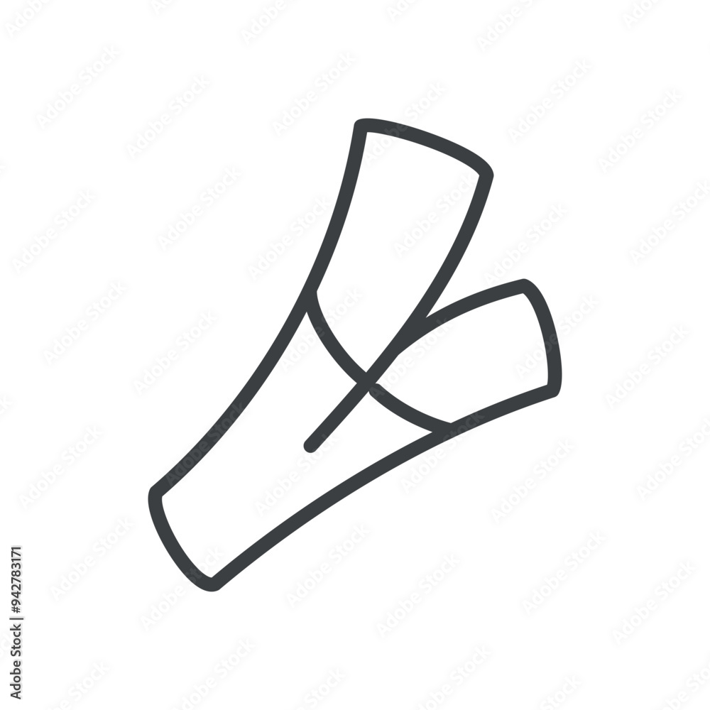 Cute leek icon. Hand drawn monochrome illustration of a vegetable isolated on a white background. Vector 10 EPS. Cute leek icon. Hand drawn monochrome illustration of a vegetable isolated on a white background. Vector 10 EPS.