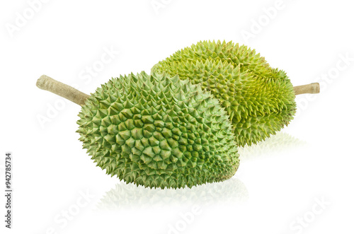 King of fruits, durian isolated on white background