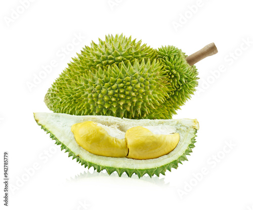 King of fruits, durian isolated on white background