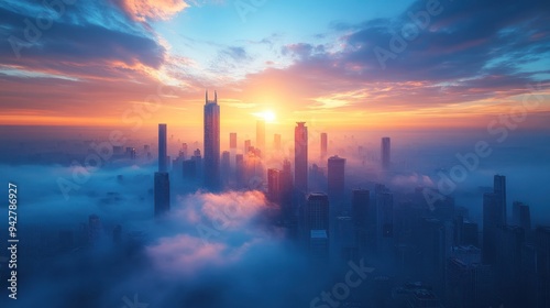 Sunrise Over Cityscape