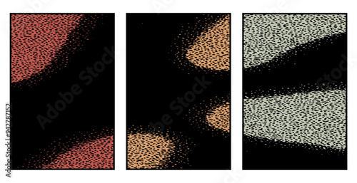 Set of 3 Abstract pattern. Illustration for printing on wall decorations. For use in graphics.