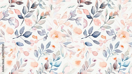 Soft Watercolor Sweet Flower Seamless Pattern in Pastel Colors for Beauty Products and Design