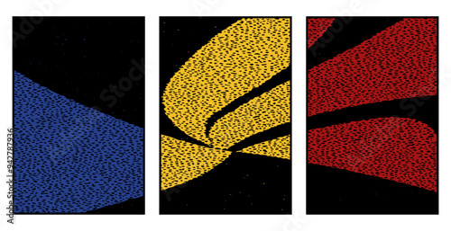 Set of 3 Abstract pattern. Illustration for printing on wall decorations. For use in graphics.