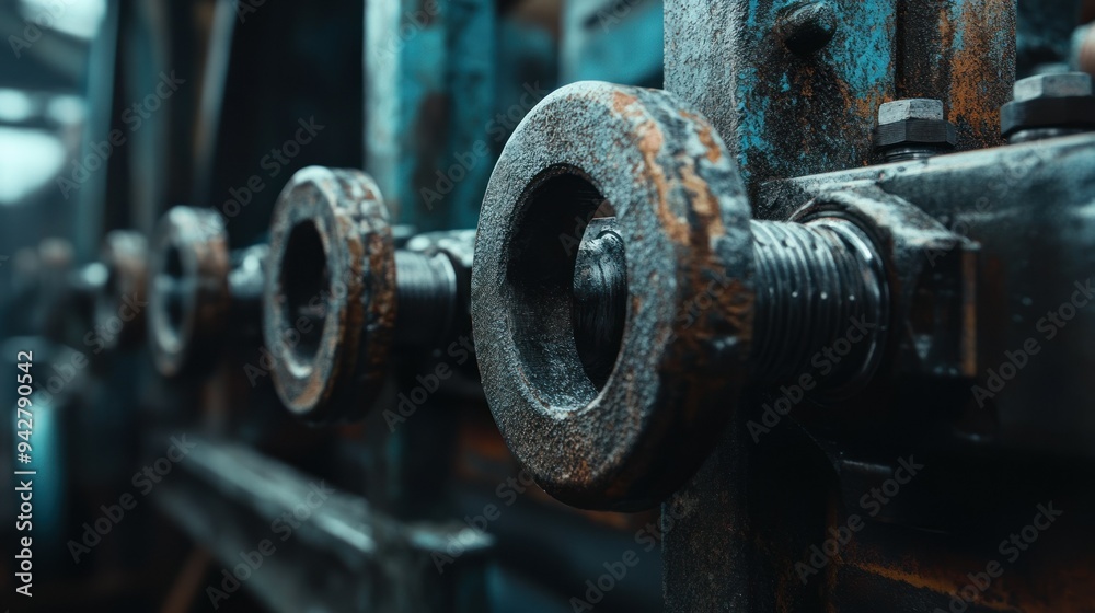 Close-up of Rusty Industrial Machine Parts Close-up of Rusty Industrial Machine Parts