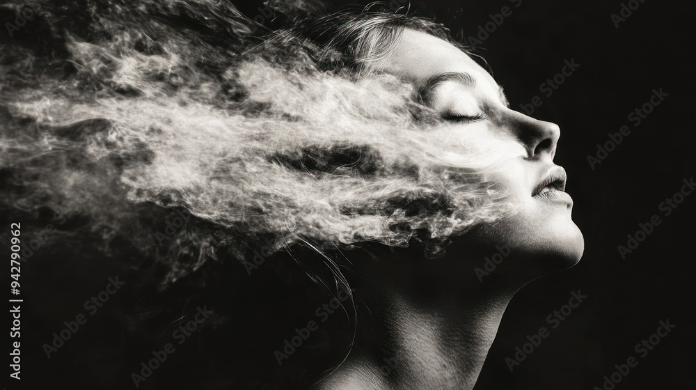 Woman's Face Emerging from a Cloud of Smoke Woman's Face Emerging from a Cloud of Smoke