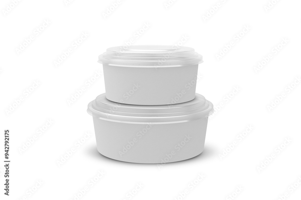 Paper Food Bowl for soup for salad, package on a white background, mock up, 3d illustration, 3d rendering Paper Food Bowl for soup for salad, package on a white background, mock up, 3d illustration, 3d rendering