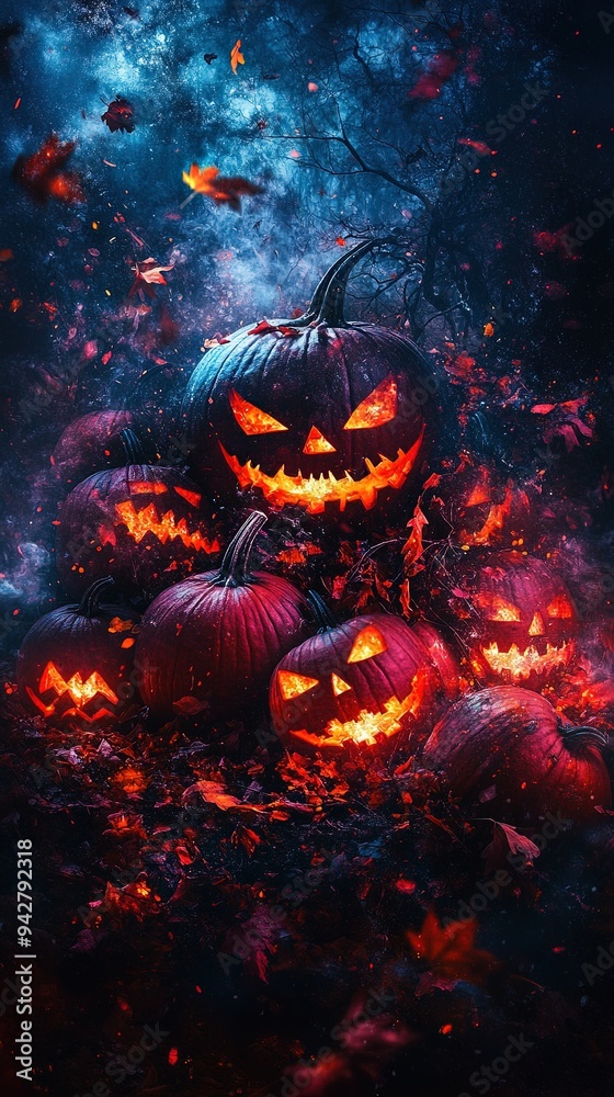 Autumn Wallpaper: Jack-o'-Lanterns Autumn Wallpaper: Jack-o'-Lanterns