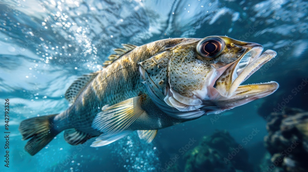 features a large cichlid, likely from the family Cichlidae, features a large cichlid, likely from the family Cichlidae,