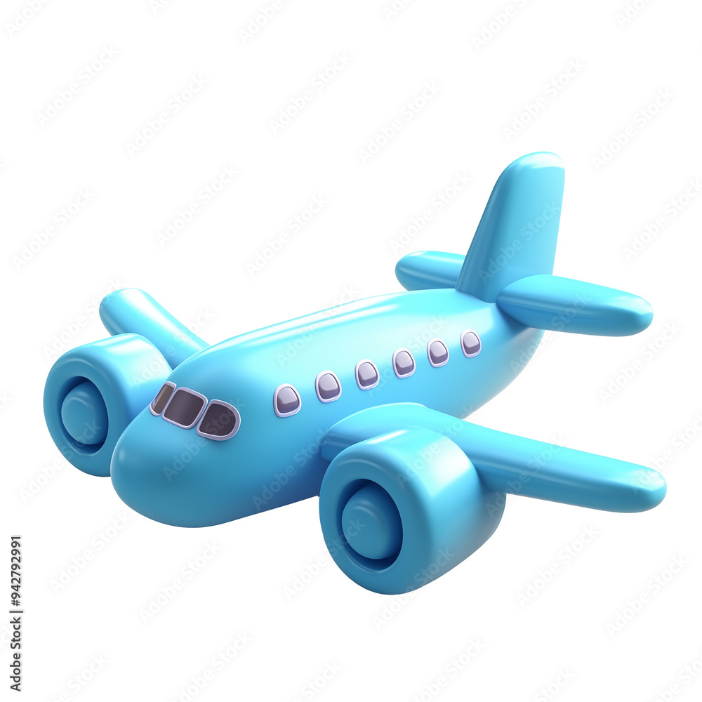 Naklejka premium 3d rendering icon airplane illustration PNG. cartoon minimal style on transparent isolated background.