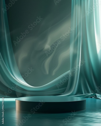 podium in teal interior