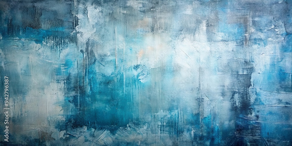 Obraz premium Textured abstract painting in shades of blue and grey with rough brushstrokes for stock photo
