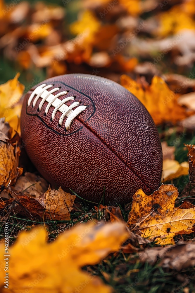 Autumn Football in the Leaves Autumn Football in the Leaves