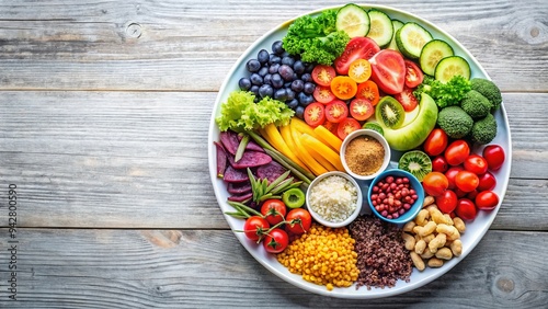 A plate filled with a variety of colorful and healthy foods